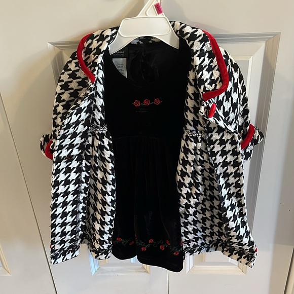 Holiday Editions 2 Piece Black Dress And Overcoat. - Picture 2 of 7